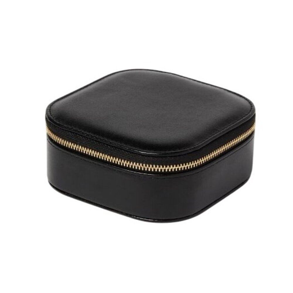 Small Travel Accessory Organizer Compact Black Storage Pouch